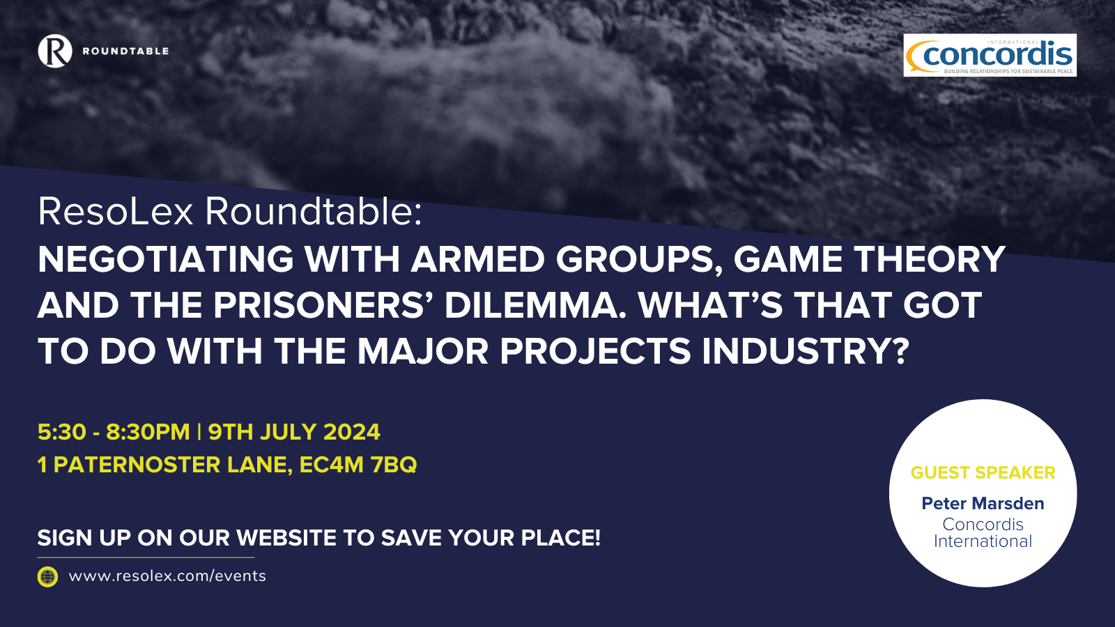 ResoLex Roundtable: Negotiating with armed groups, game theory and the prisoners’ dilemma. What’s that got to do with the major projects industry?